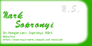 mark sopronyi business card