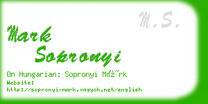 mark sopronyi business card